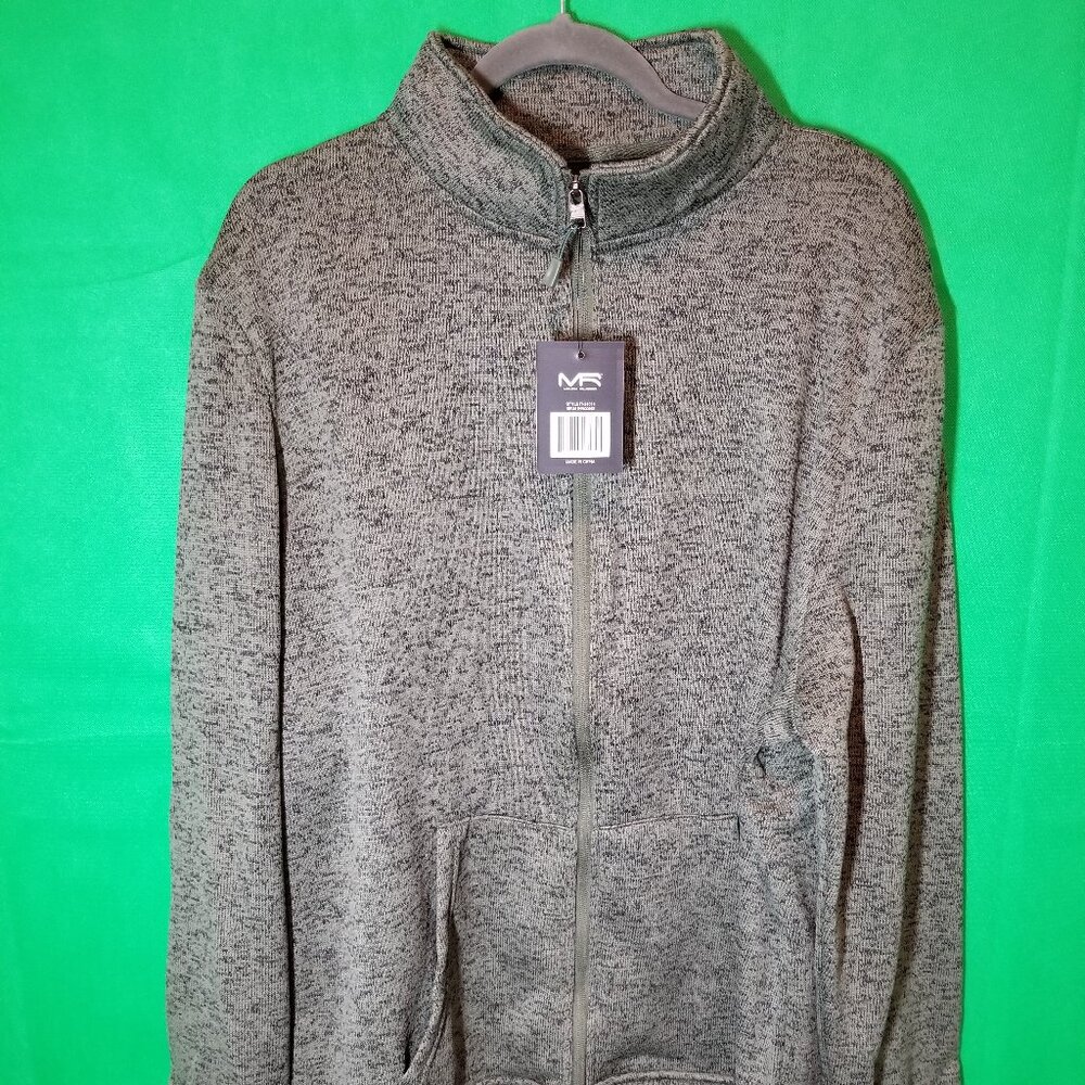 Mack Russo Heathered Fleece Jacket Green Mens Size XXL NWT Activewear